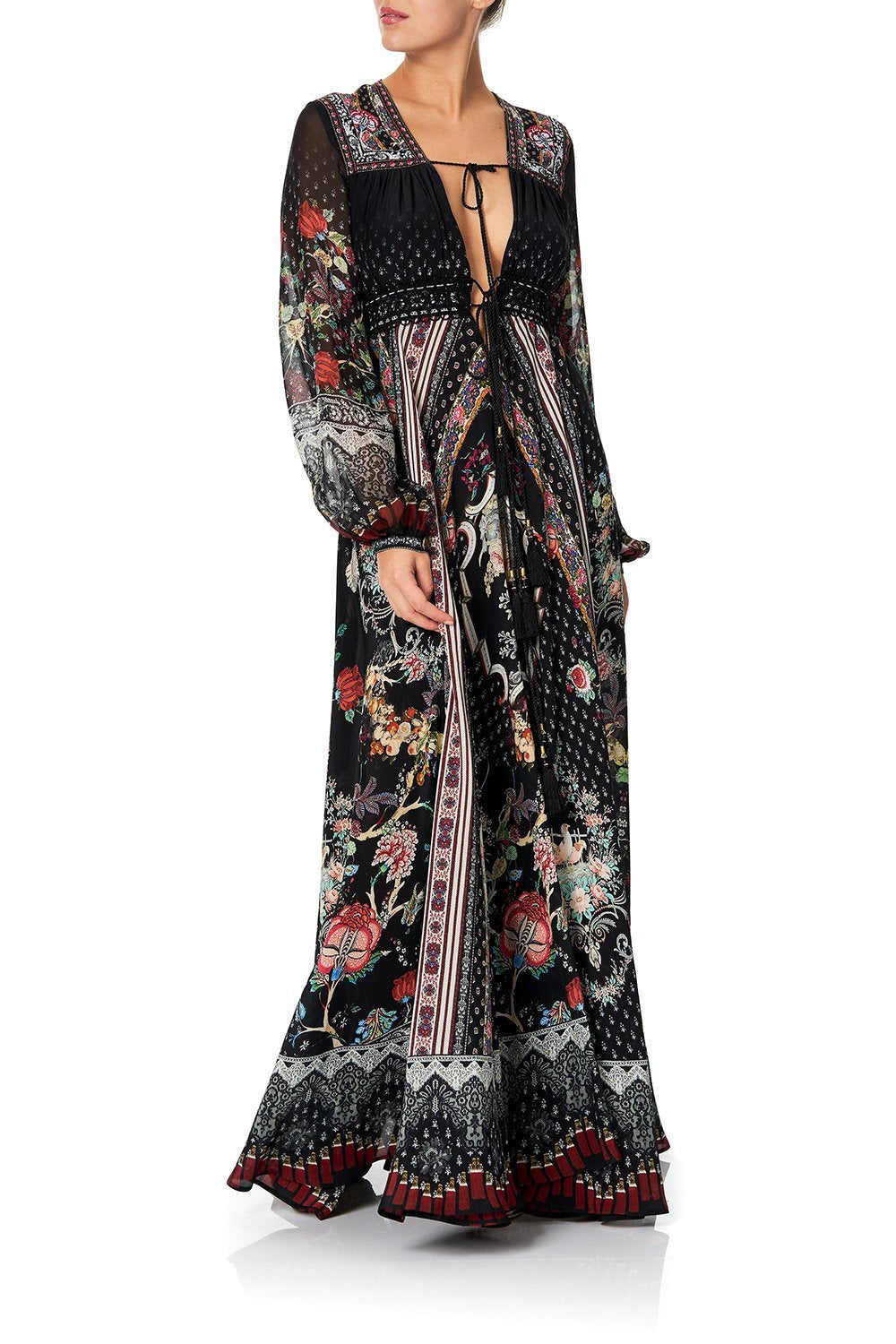 PEASANT DRESS WITH TIE FRONT HEUTE PROVINCIAL