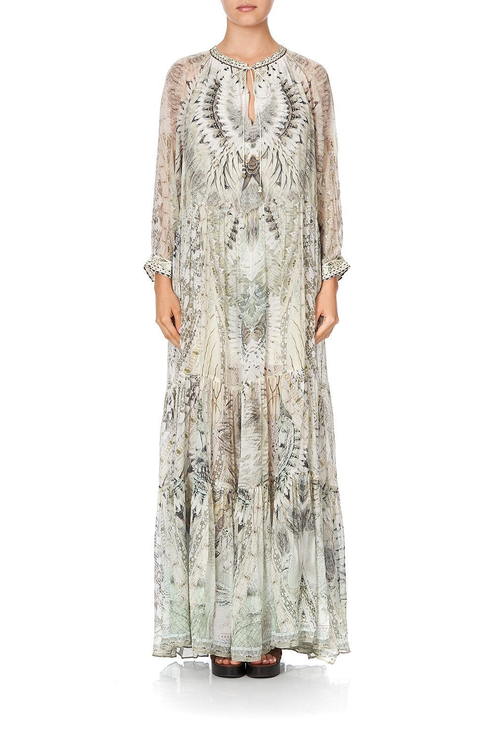 LONG GATHERED PANEL DRESS DAINTREE DREAMING