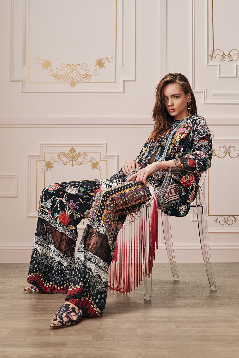 WIDE LEG DRAWSTRING WAIST PANT HEUTE PROVINCIAL