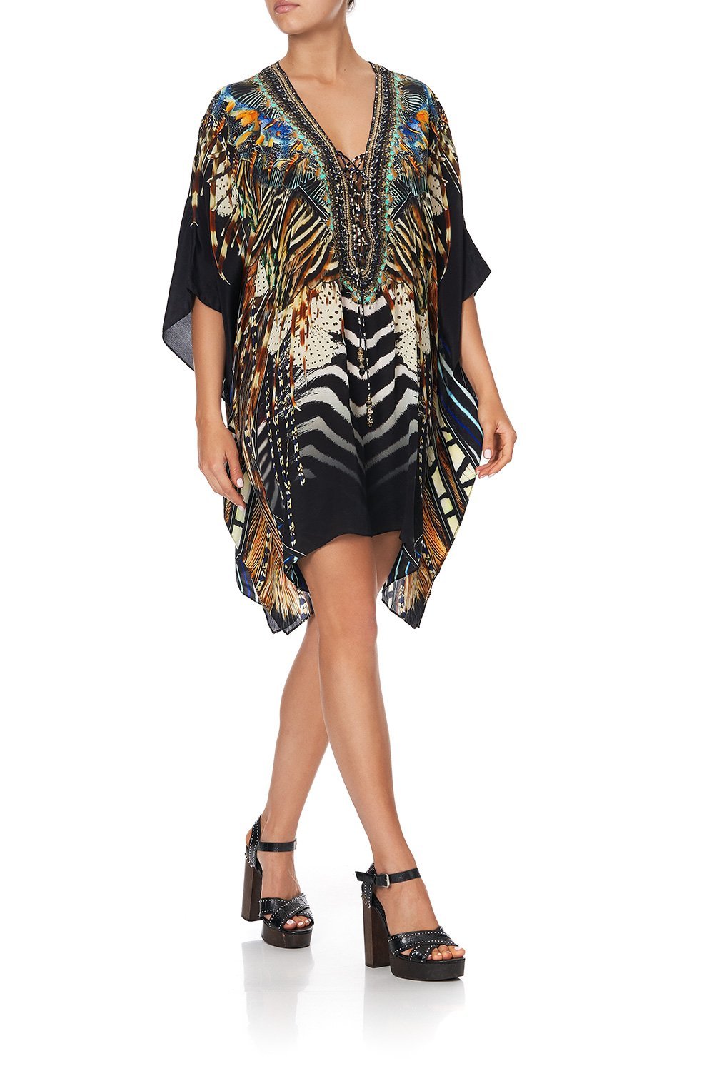 SHORT LACE UP KAFTAN LOST PARADISE