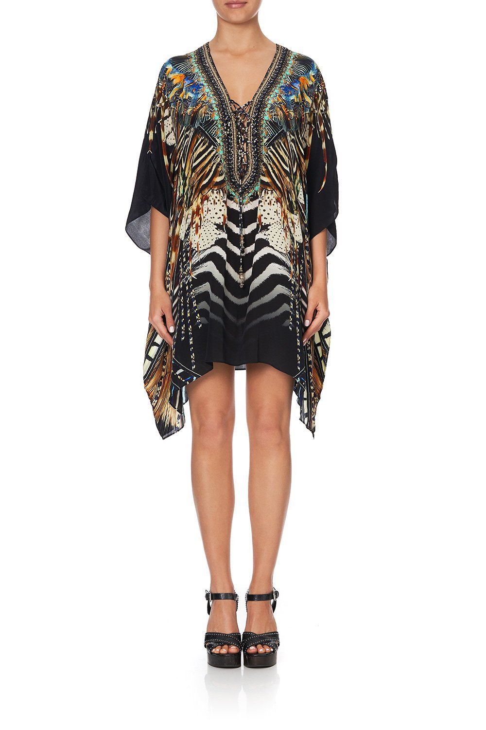 SHORT LACE UP KAFTAN LOST PARADISE