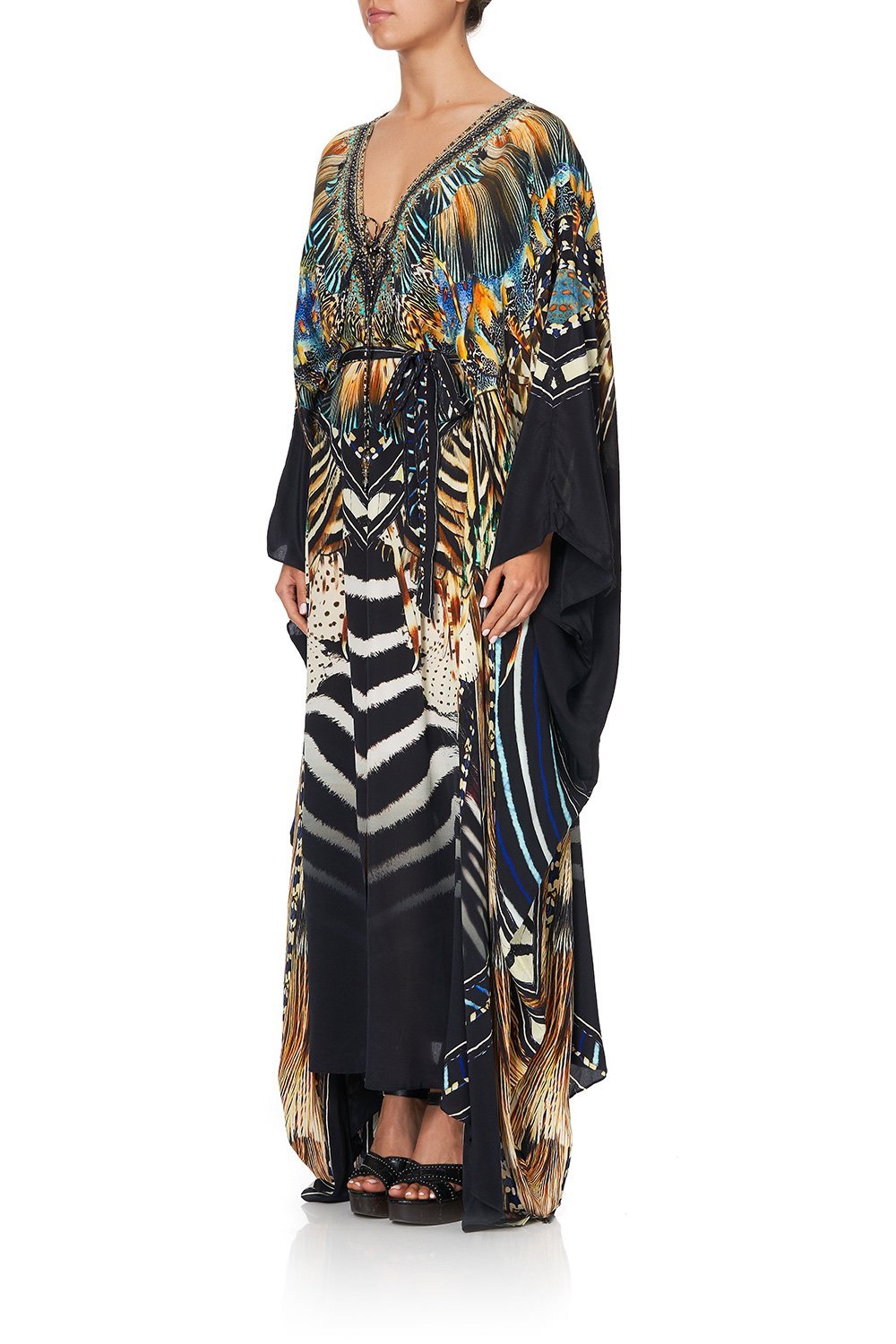 SPLIT HEM LACE UP KAFTAN LOST PARADISE