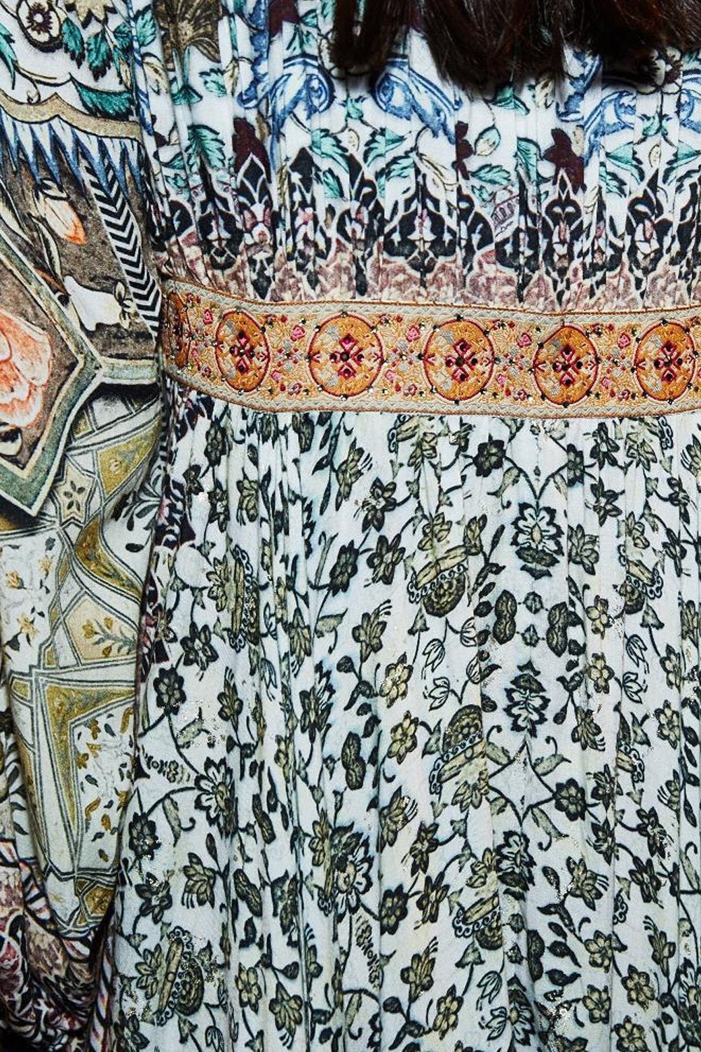 SOUL SISTERS PEASANT DRESS W TIE FRONT