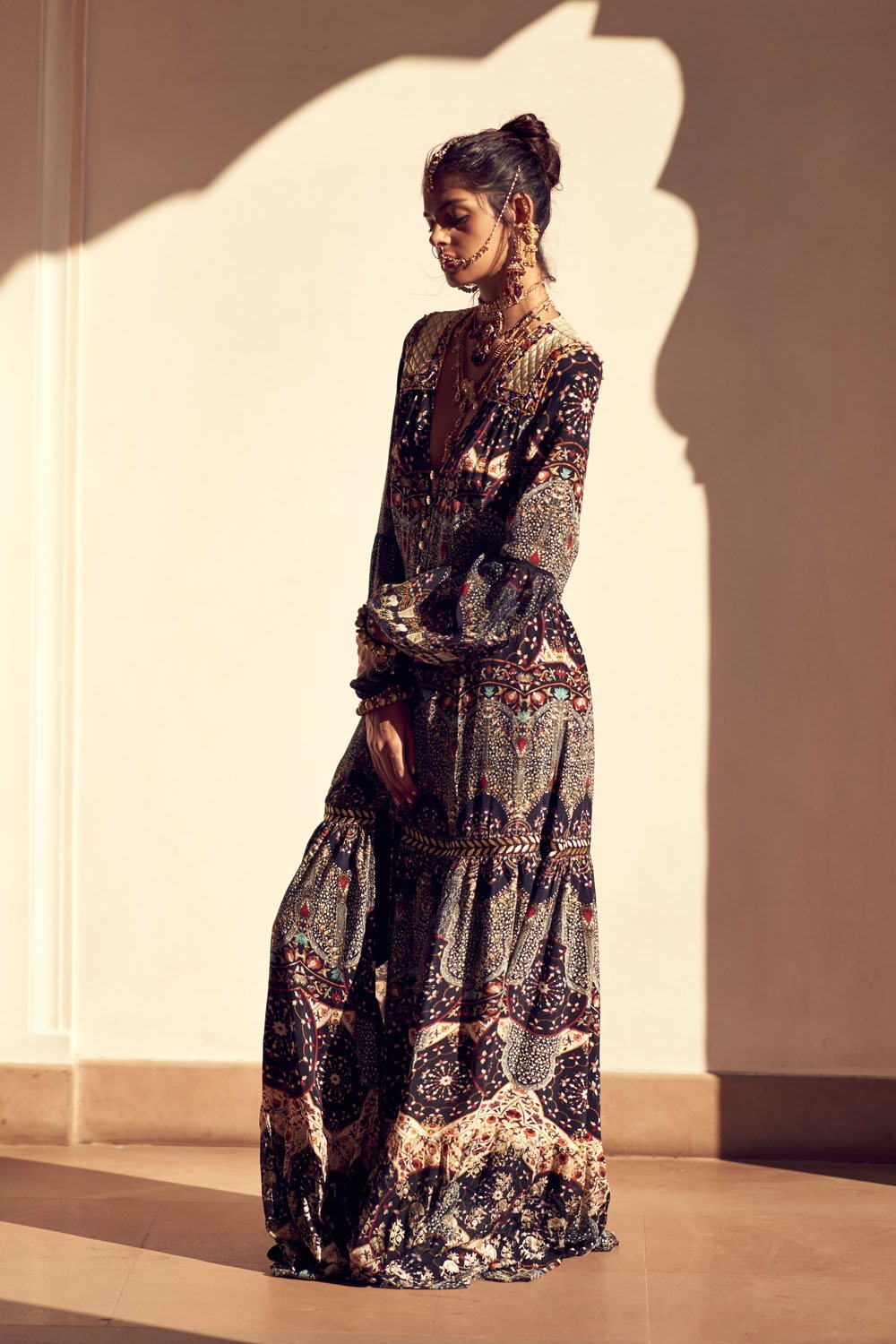 CHAMBER OF REFLECTIONS PEASANT MAXI DRESS