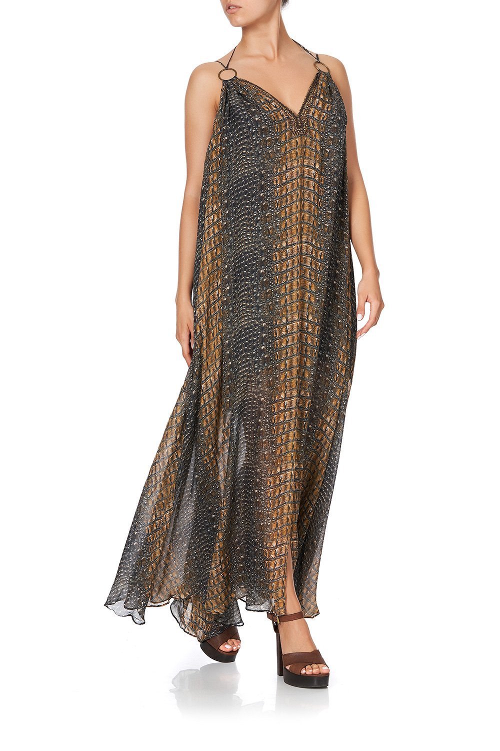 RING DETAIL STRAP DRESS CROCODILE ROCK