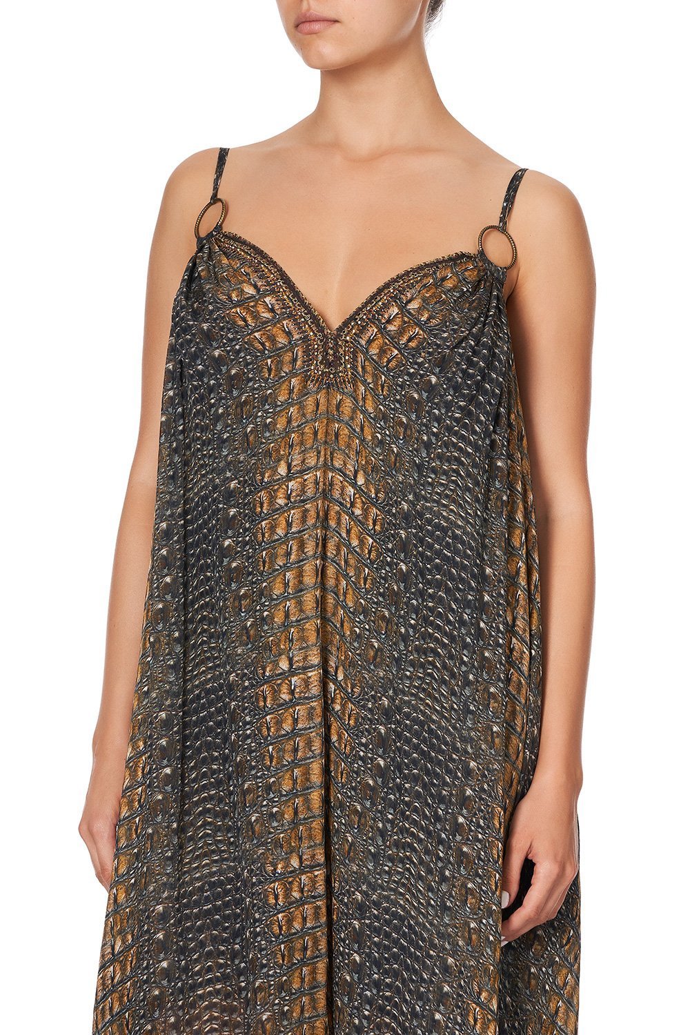 RING DETAIL STRAP DRESS CROCODILE ROCK