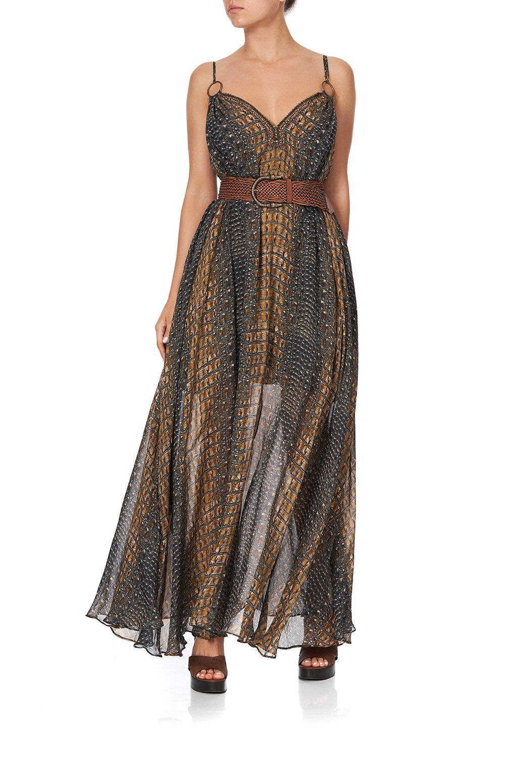 RING DETAIL STRAP DRESS CROCODILE ROCK