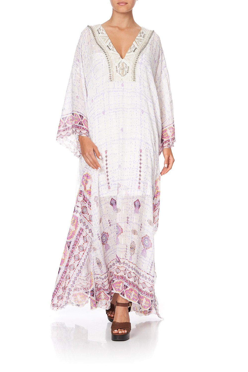 SHEER KAFTAN WITH TIE AND SLIP TANAMI ROAD