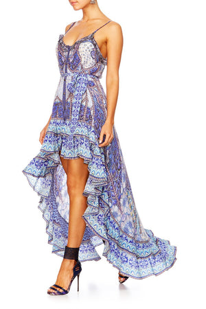 CAMILLA WINGS TO FLY HIGH LOW BUTTON DOWN DRESS