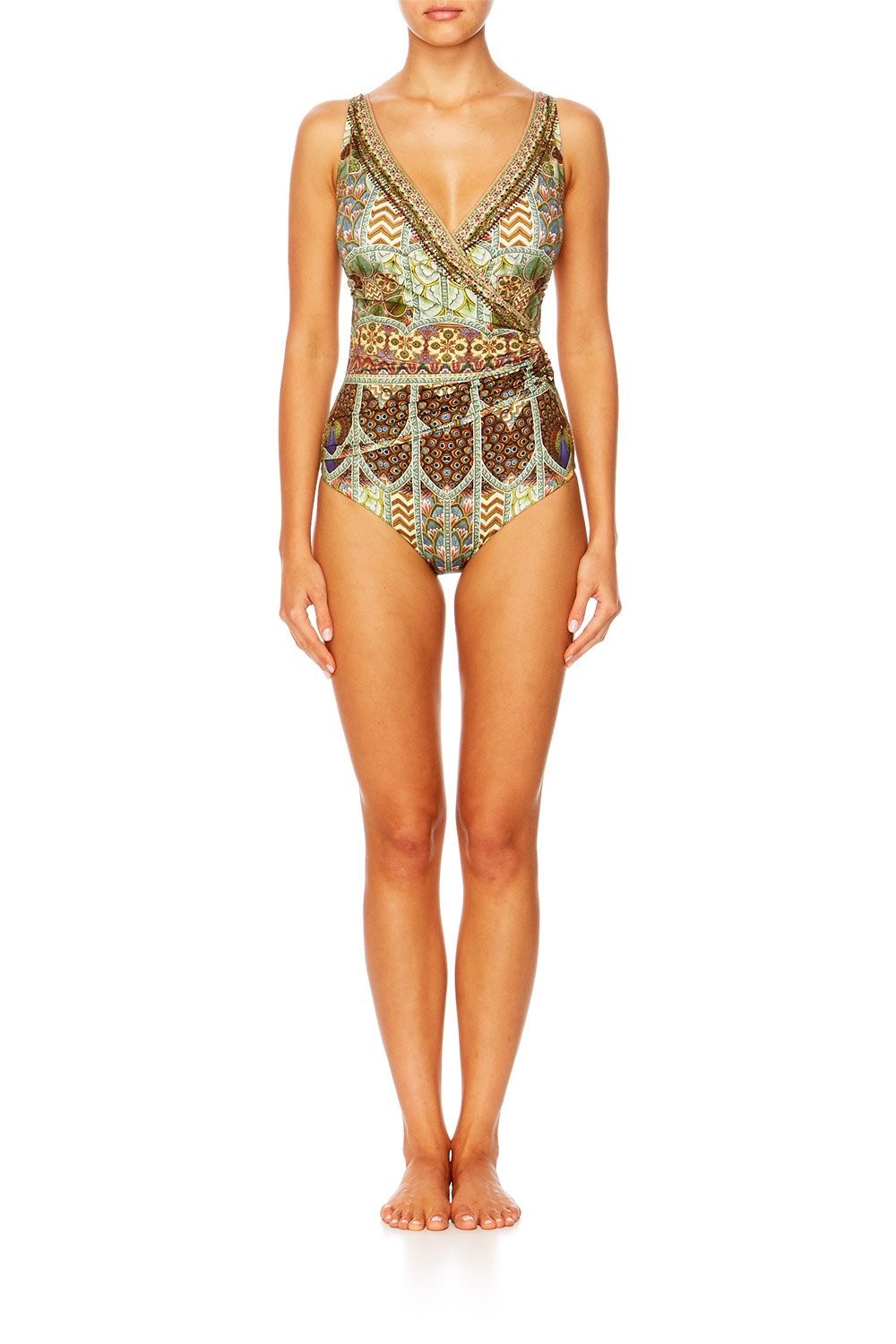 ECHOES OF ENCHANTMENT CROSS FRONT ONE PIECE W TRIM