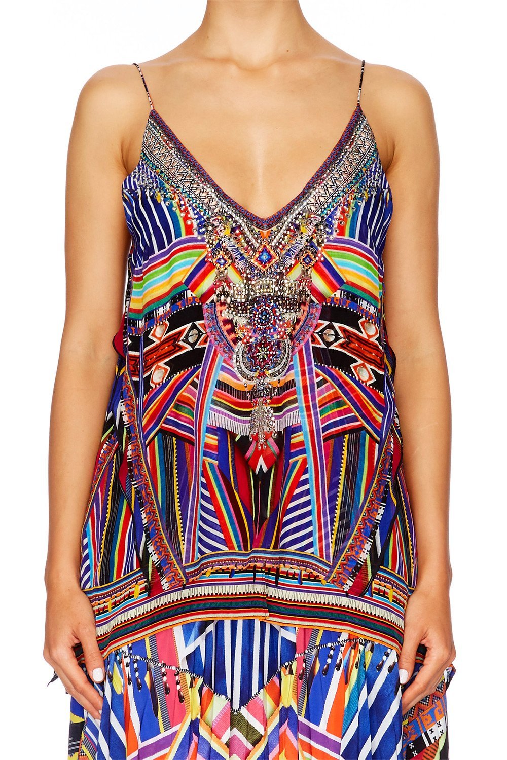 TSACHILA BLESSING MULTI LAYER V NECK TOP