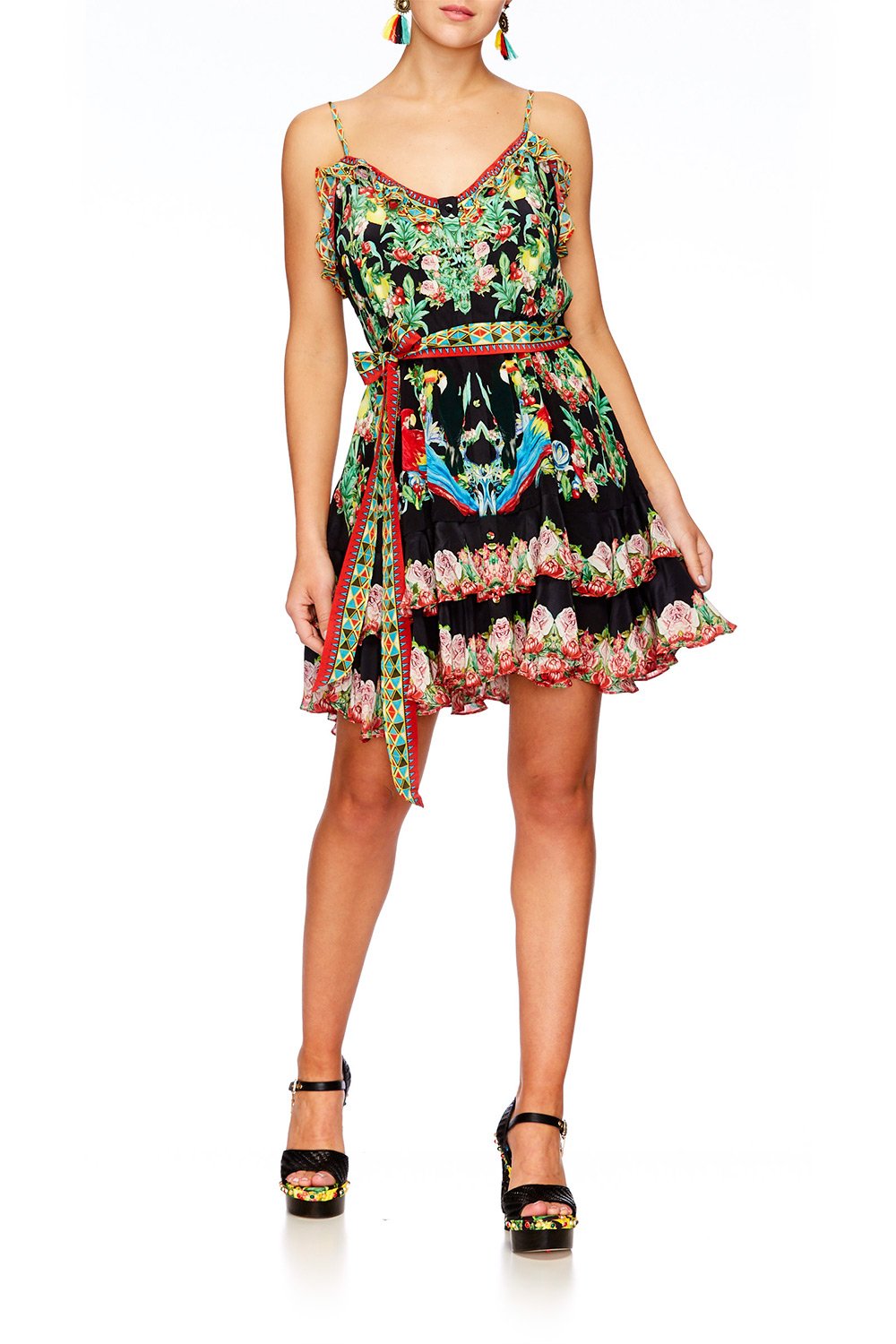 TOUCAN PLAY MINI BUTTON DOWN FRILL DRESS