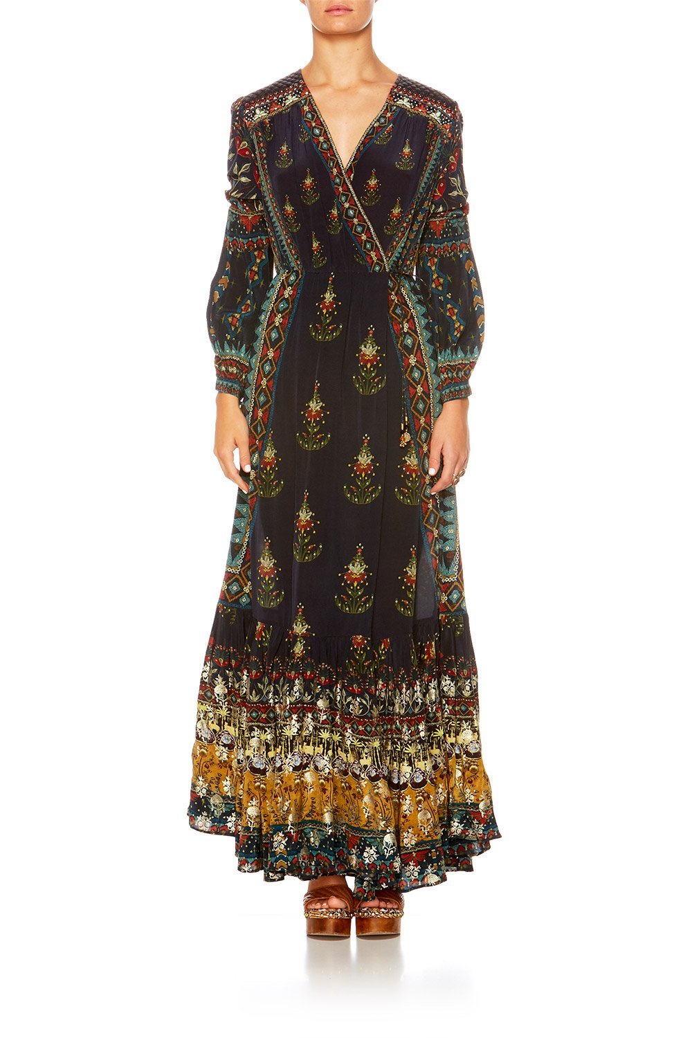 BLISS OF BOHEMIA QUILTED YOKE WRAP DRESS