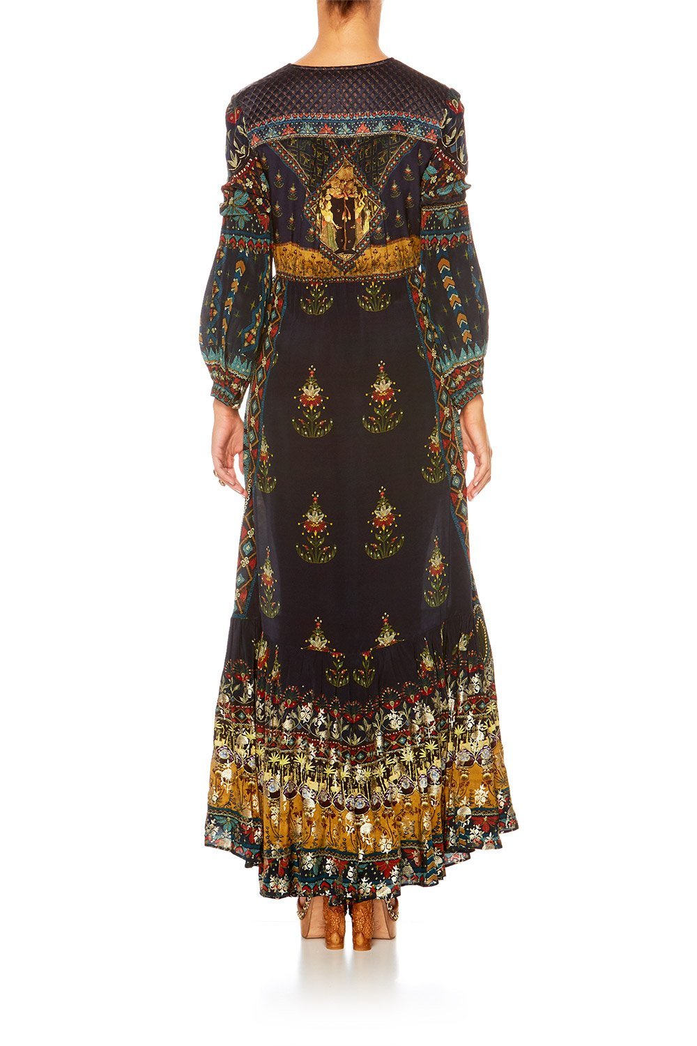 BLISS OF BOHEMIA QUILTED YOKE WRAP DRESS