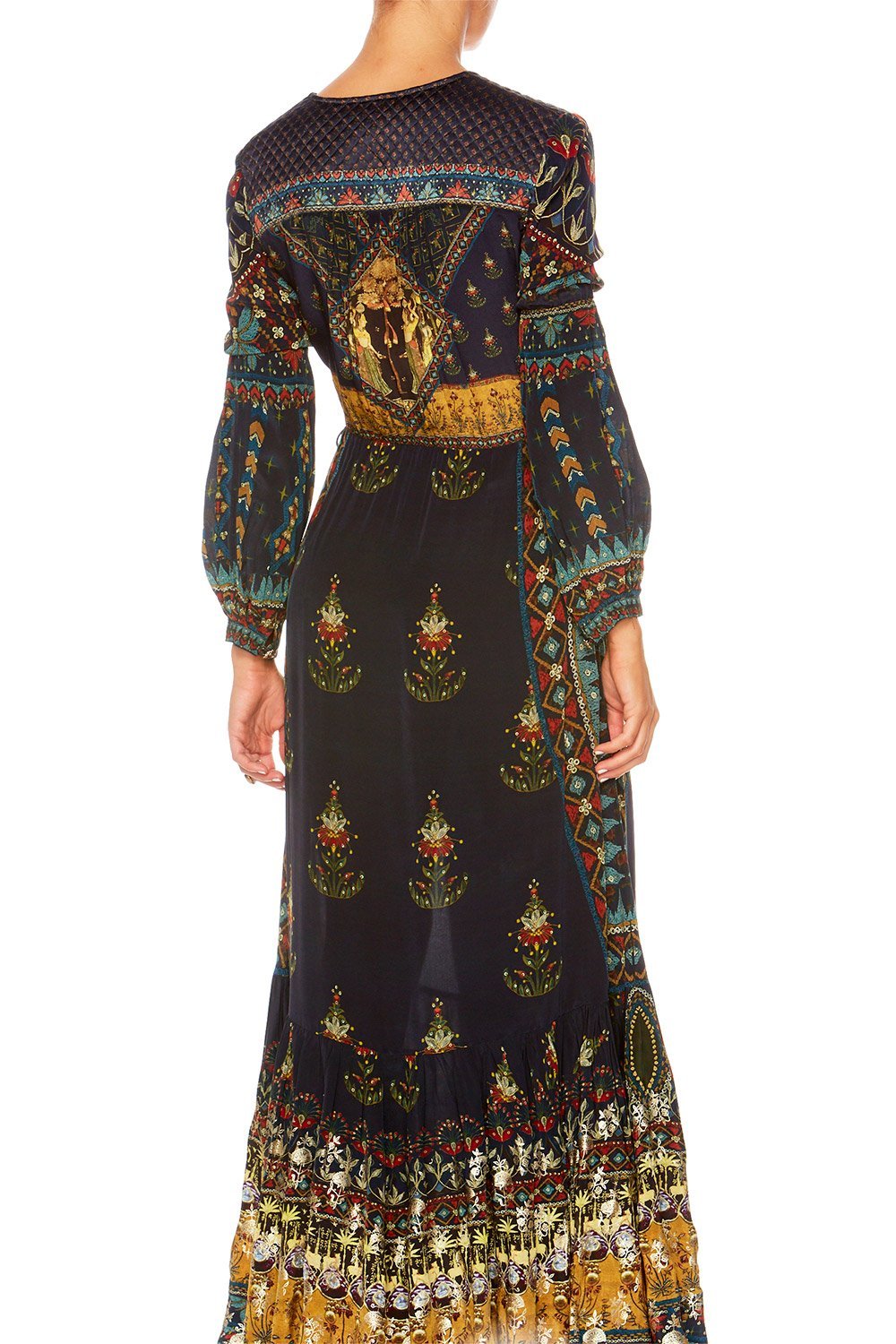 BLISS OF BOHEMIA QUILTED YOKE WRAP DRESS