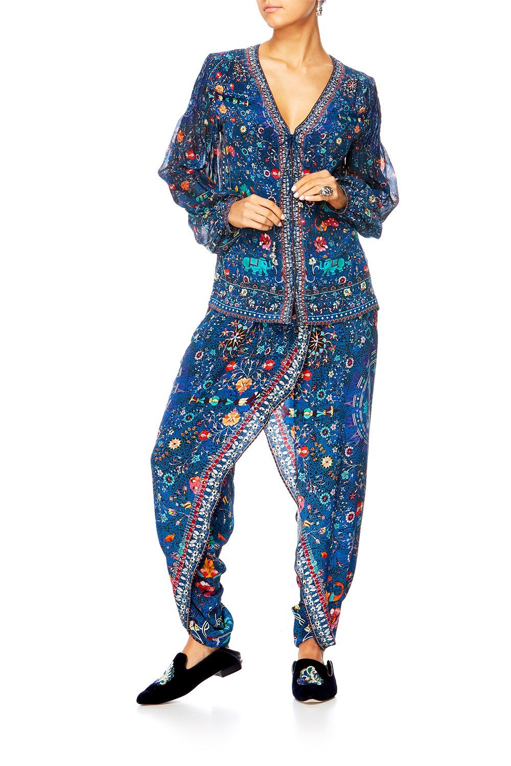 KINDNESS KALEIDOSCOPE GATHERED WRAP FRONT TROUSER