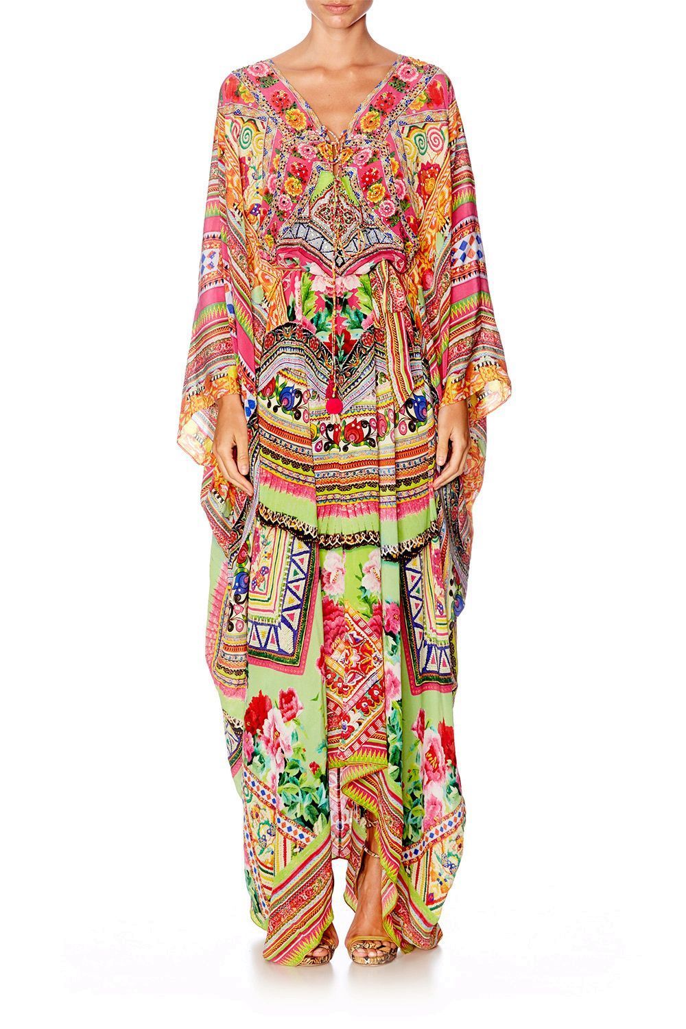 HANI HONEY SPLIT HEM LACE UP KAFTAN