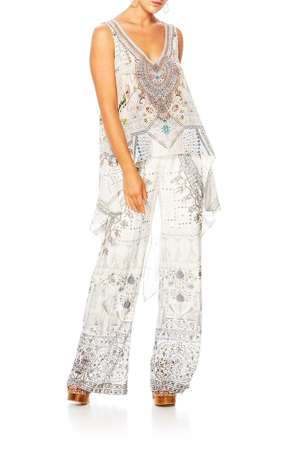 BREAKFAST WITH SILVIA V-NECK CROSS BACK TOP