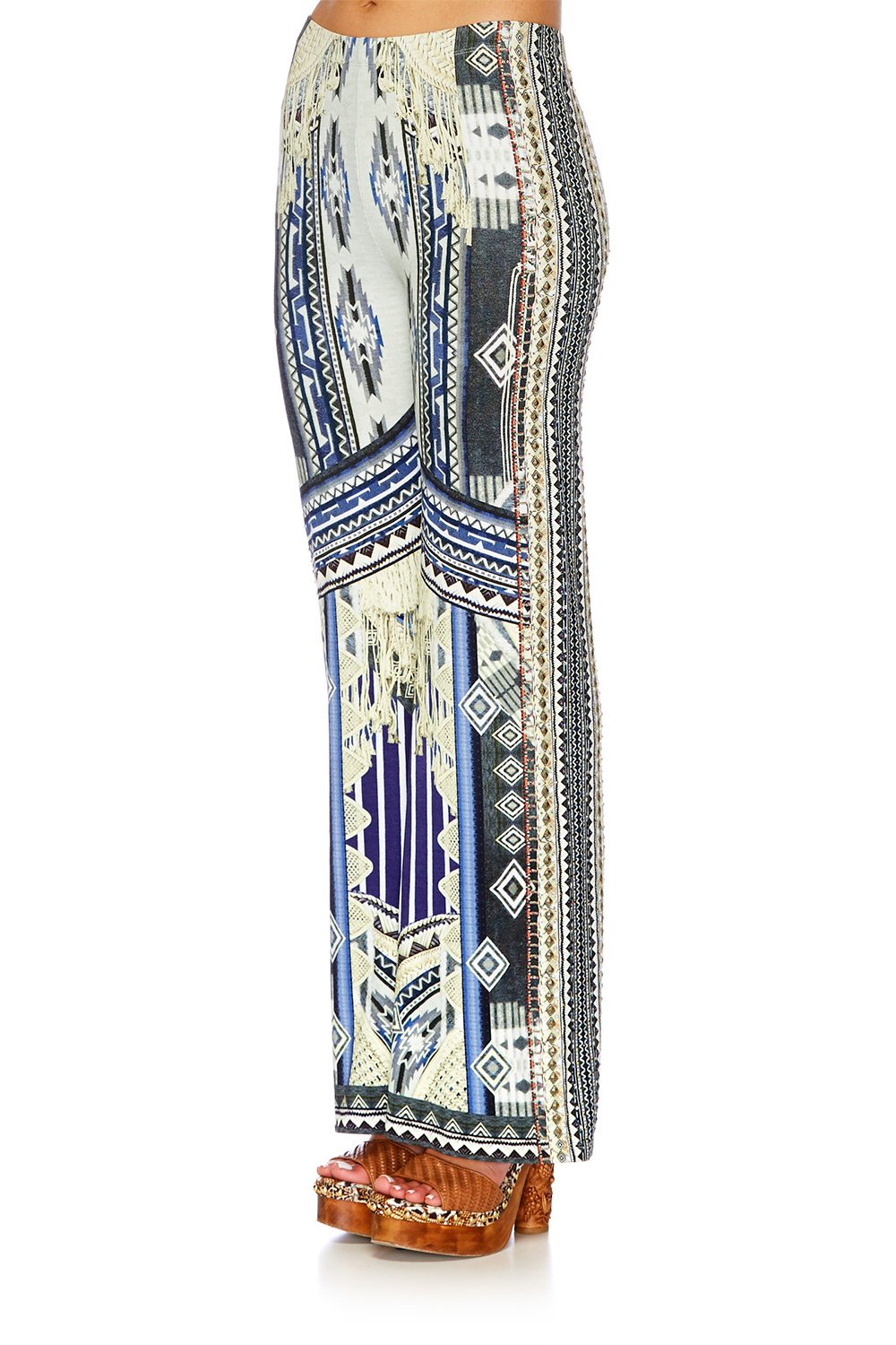 TIE THE KNOT STRETCH FLARED TROUSERS