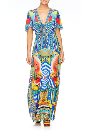 BOOK A SHADE TIE FRONT MAXI DRESS