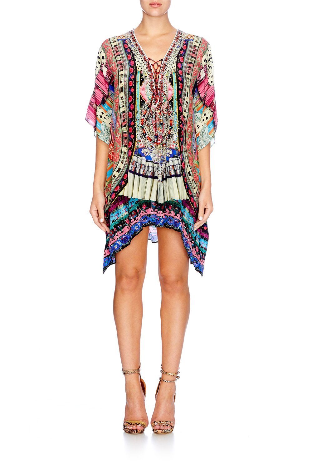 ABOUT A GIRL SHORT LACE UP KAFTAN