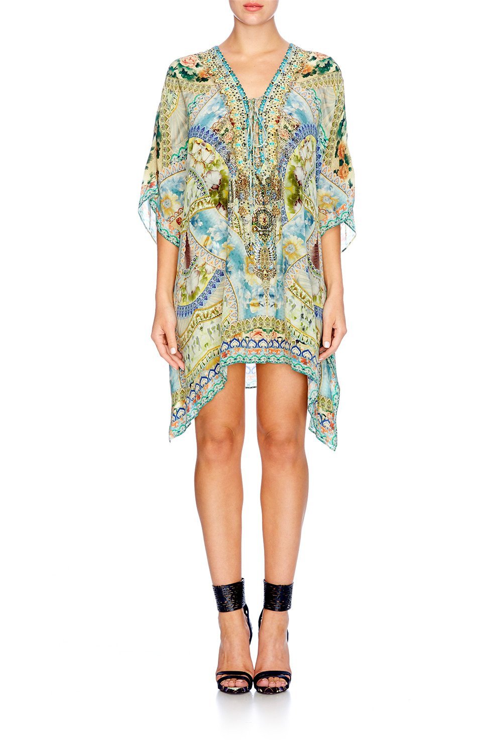 SIGN OF PEACE SHORT LACE UP KAFTAN