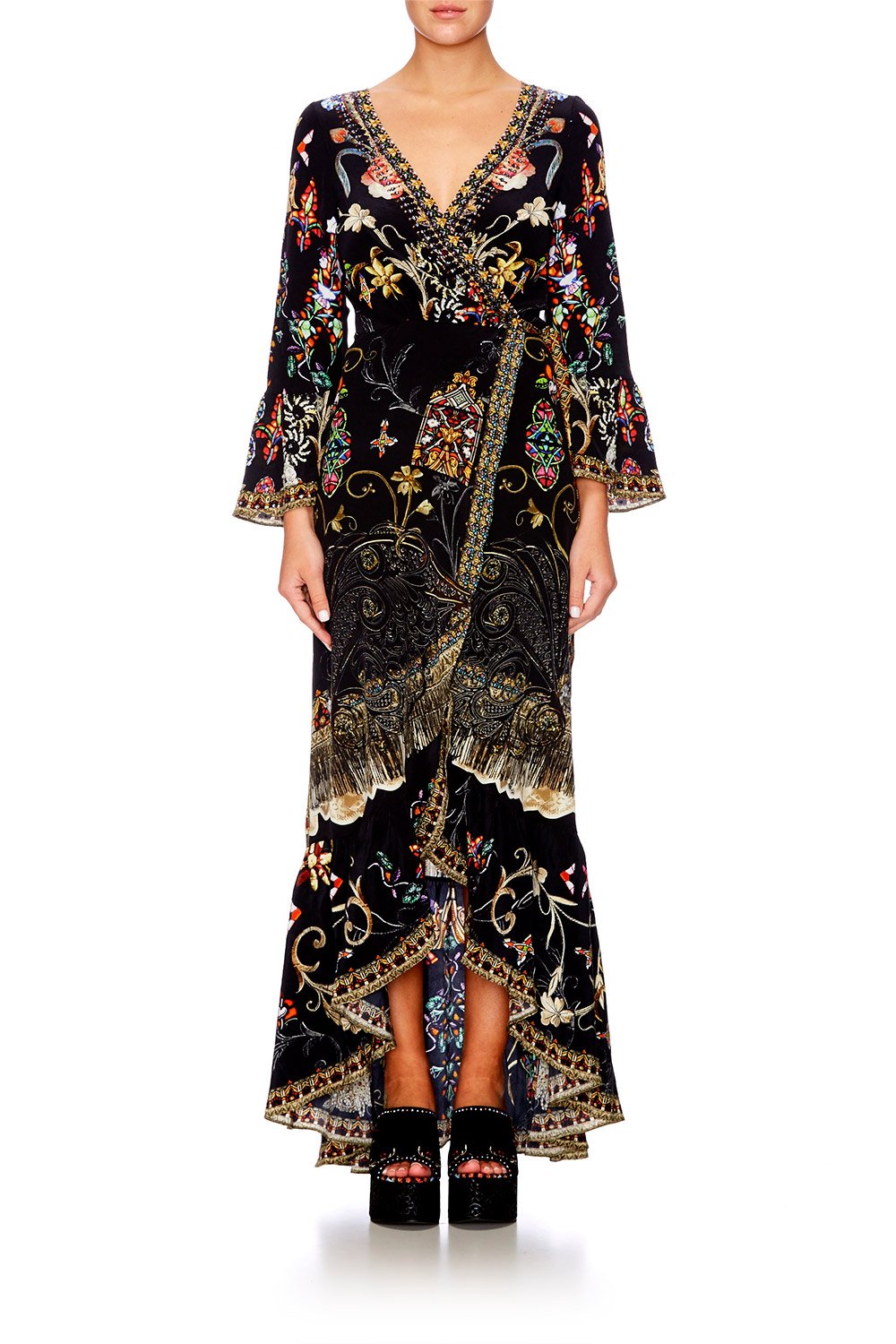 DANCING IN THE DARK LONG SLEEVE WRAP DRESS