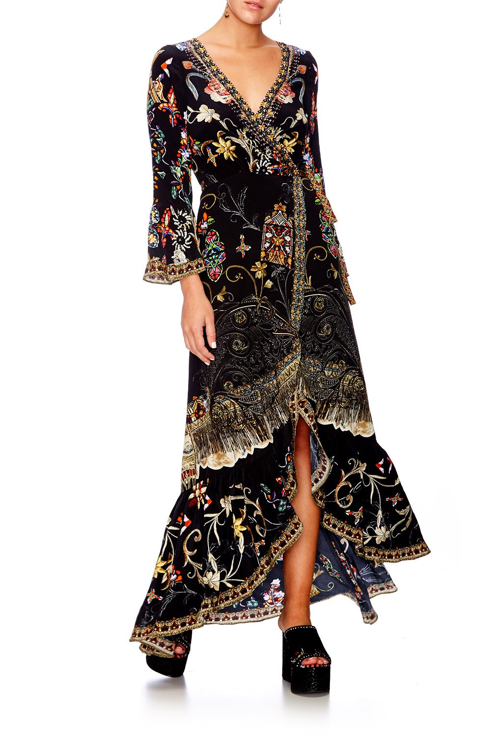 DANCING IN THE DARK LONG SLEEVE WRAP DRESS