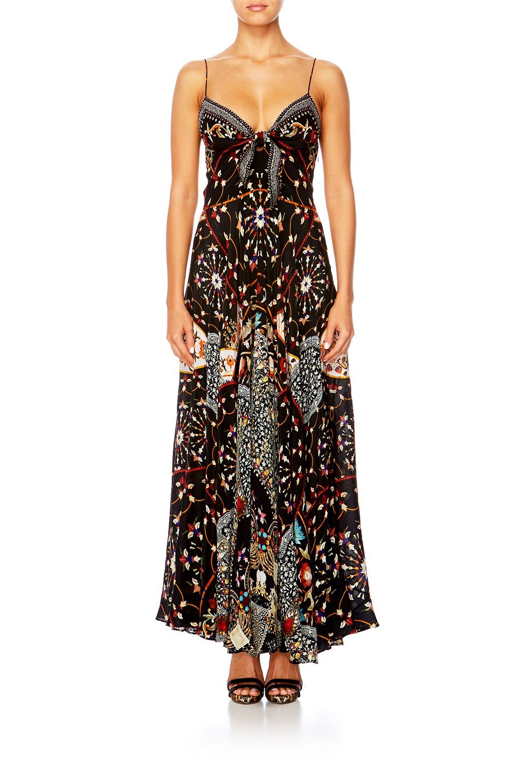 CHAMBER OF REFLECTIONS LONG DRESS W TIE FRONT