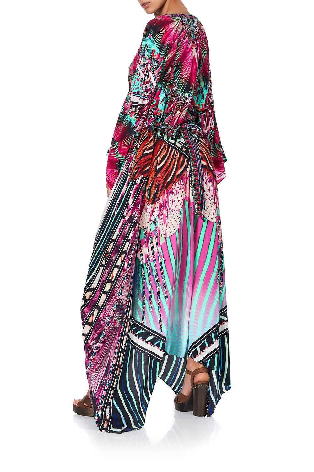 SPLIT HEM LACE UP KAFTAN RAINBOW EYES