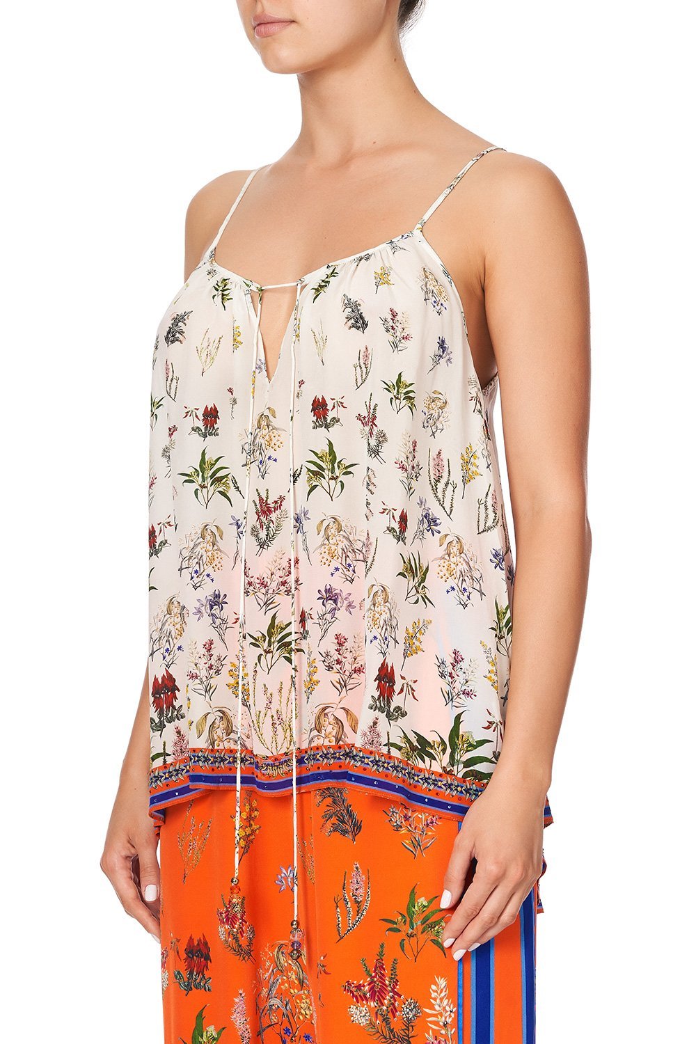 STRAP TOP WITH TIE FRONT DETAIL GONE COAST