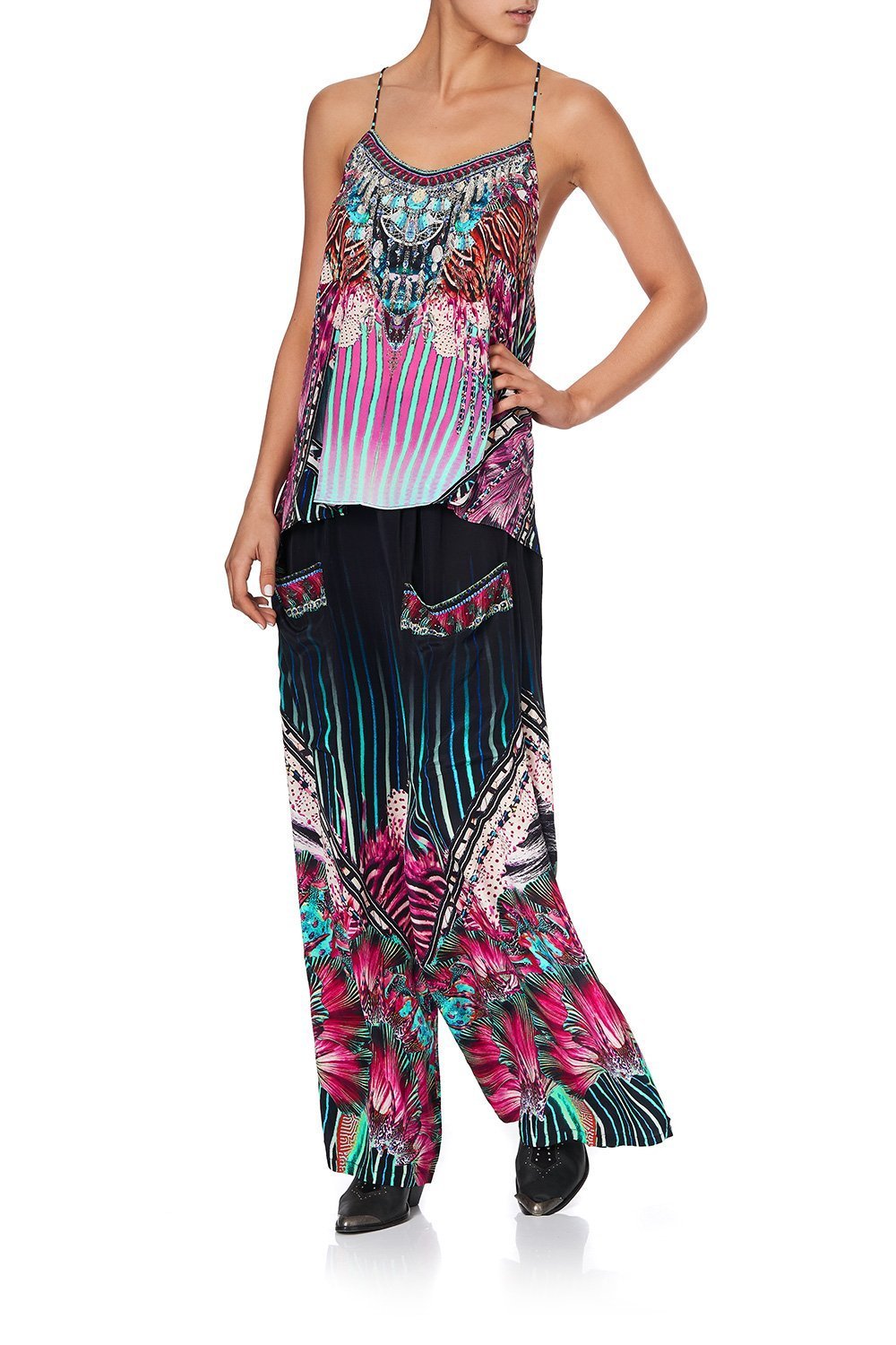 T BACK SHOESTRING TOP RAINBOW EYES