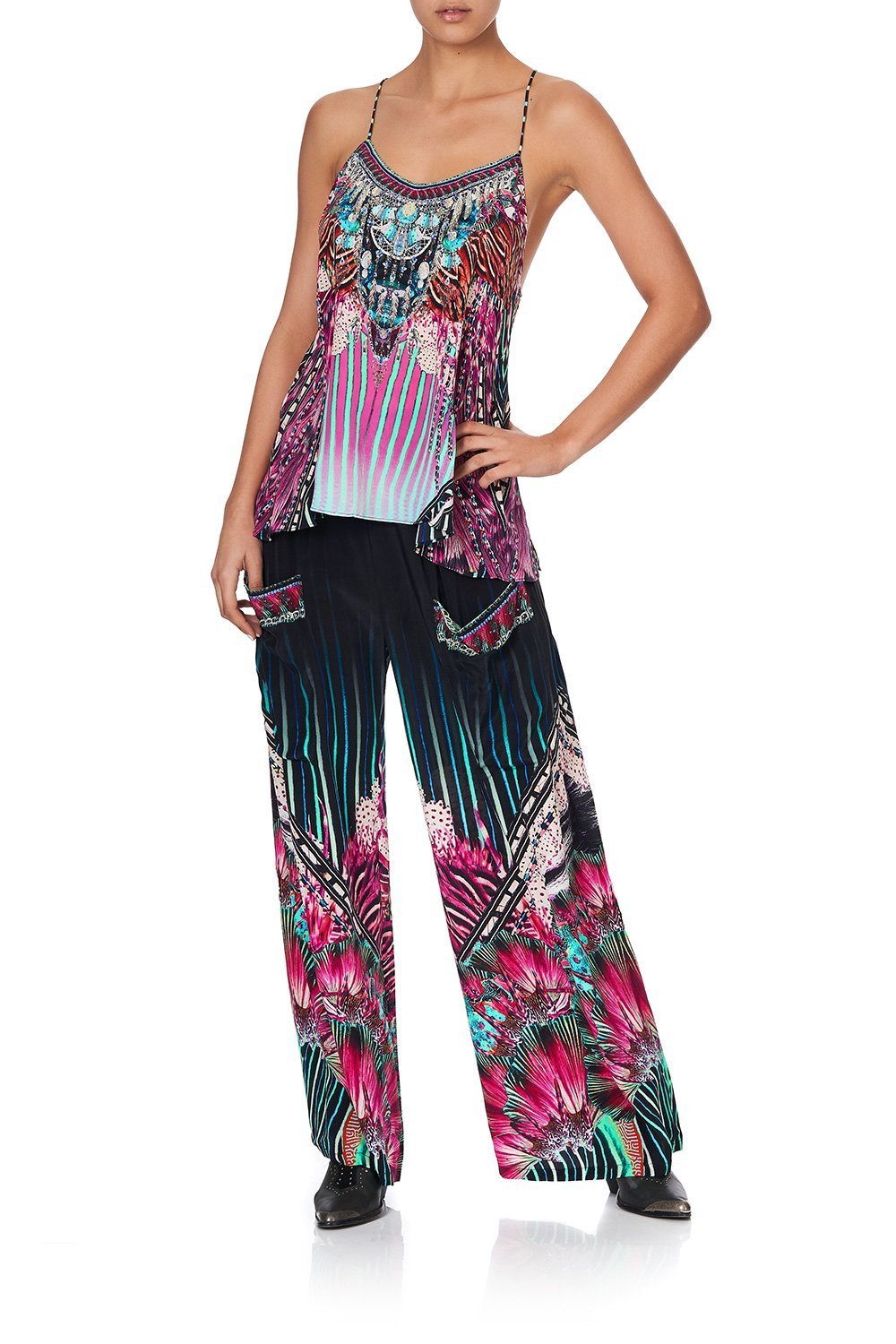 T BACK SHOESTRING TOP RAINBOW EYES