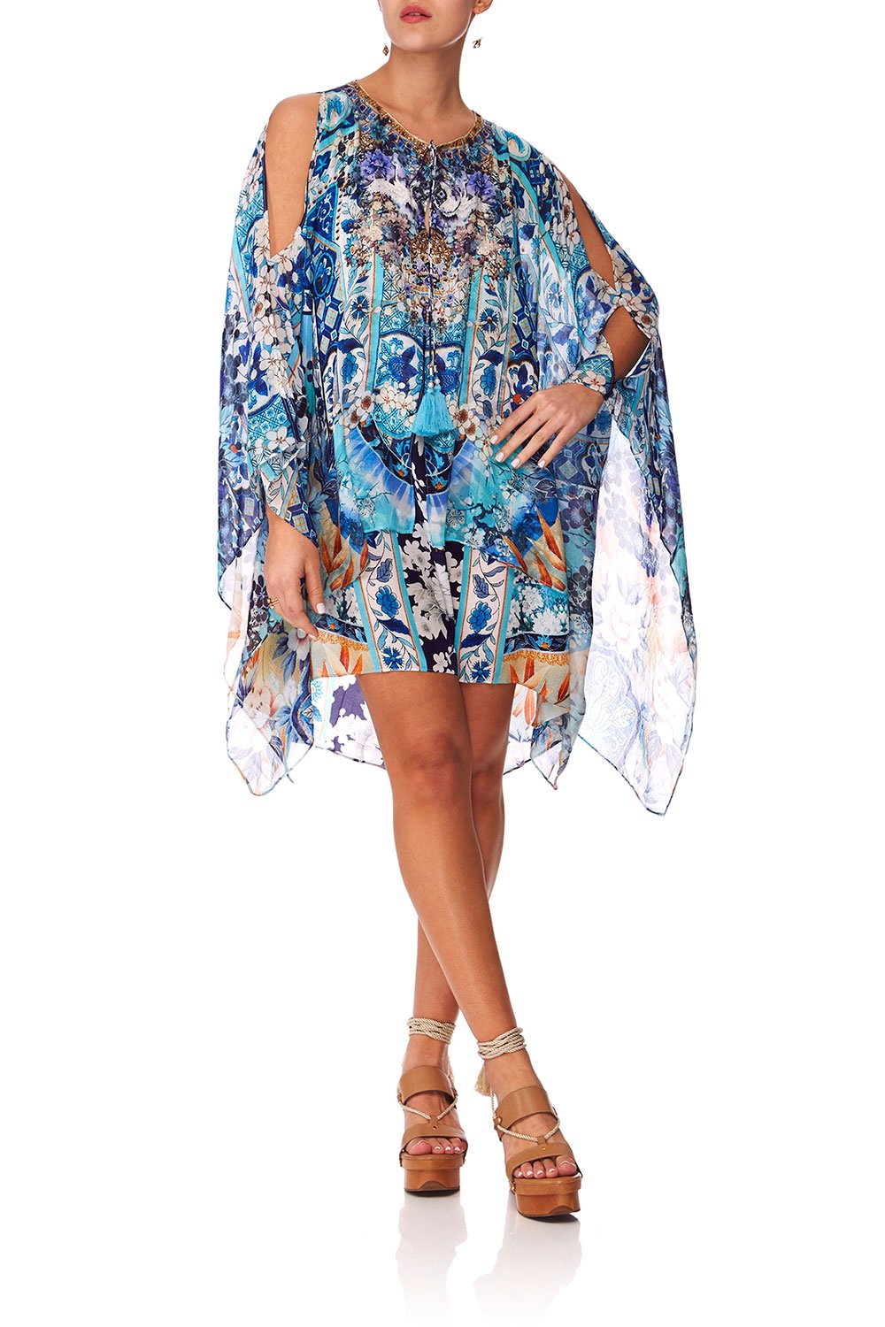 CAMILLA TOKYO TRIBE SHEER LAYERED DRESS WSPLIT