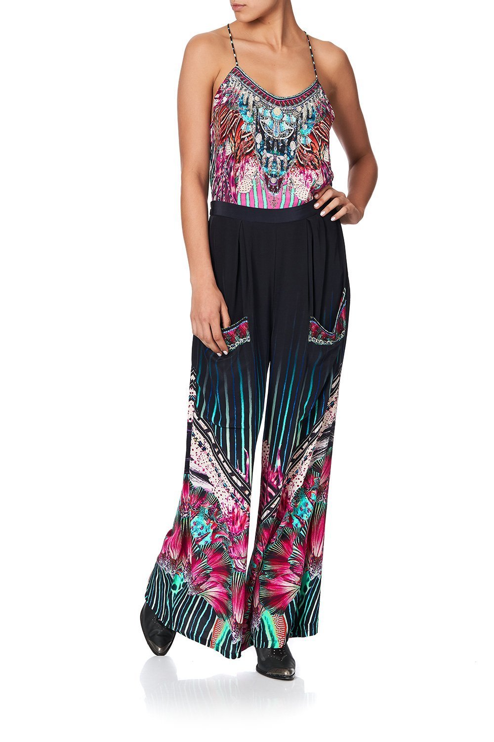 WIDE LEG TROUSER WITH FRONT POCKETS RAINBOW EYES