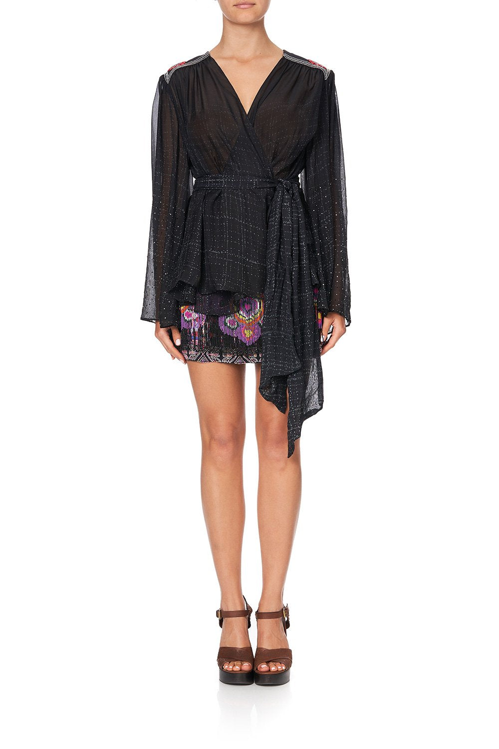 WRAP BLOUSE WITH YOKE MINA MINA